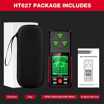 HABOTEST HT627 EMF Meter - Electromagnetic Field & Radiation Detector for Home, Outdoor & Ghost Hunting Use