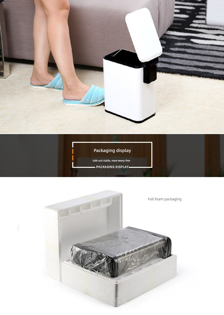 Stainless Steel Pedal Trash Can – Large Home & Living Room Trash Bin with Lid, Nordic Style Bathroom Waste Bin