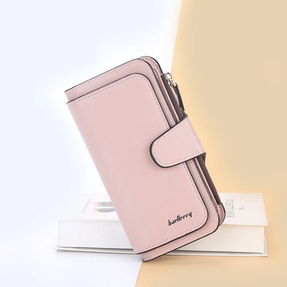 2024 Women’s Long Wallet – Custom Name Engraving, 15 Card Holders & Zippered Classic Purse