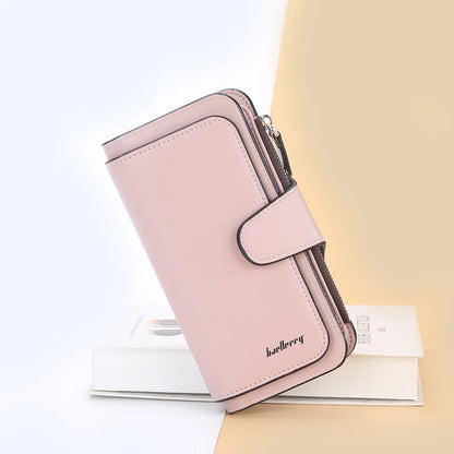 2024 Women’s Long Wallet – Custom Name Engraving, 15 Card Holders & Zippered Classic Purse