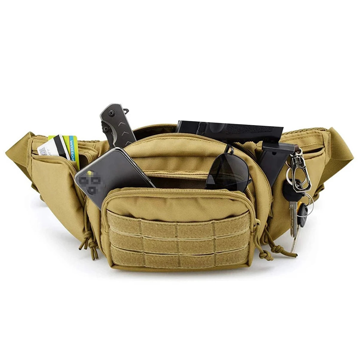Men's Waist Fanny Pack – Tactical Military, Motorcycle Rider, Sports, Climb, Camping Nylon Belt Bag, Tool Sling Chest and Hip Bum Bag
