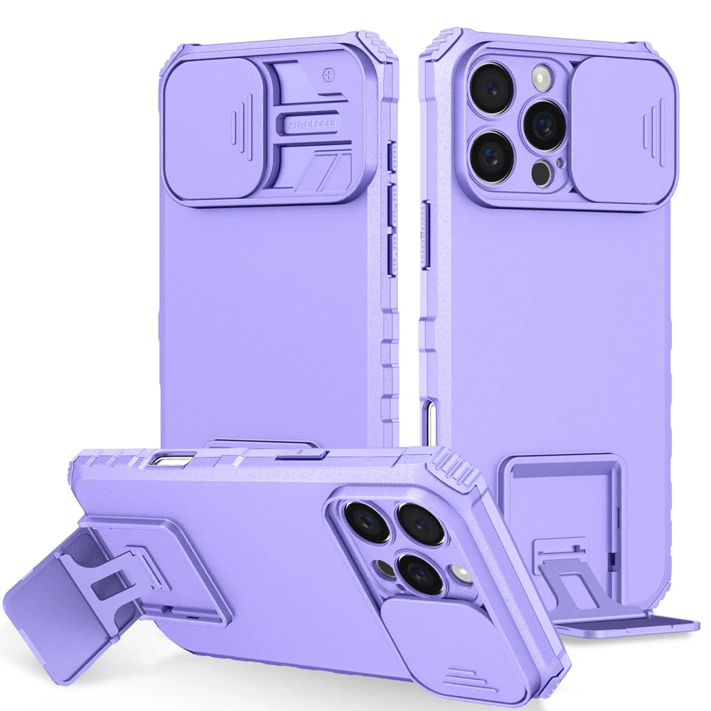 Slide Camera Protection Hard Case – Durable Plastic Phone Cover for iPhone 7 to 16 Series
