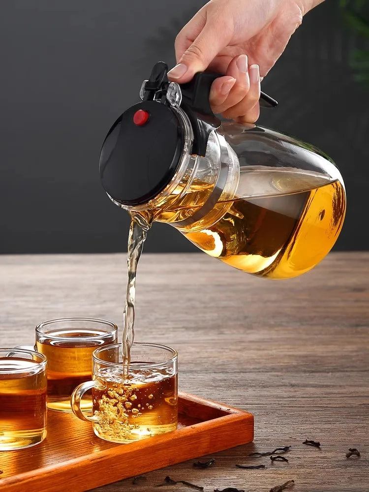 HMLOVE Heat-Resistant Glass Teapot – Puer Kettle Tea Infuser, Kung Fu Teaware Set, High Borosilicate Heatable Pot