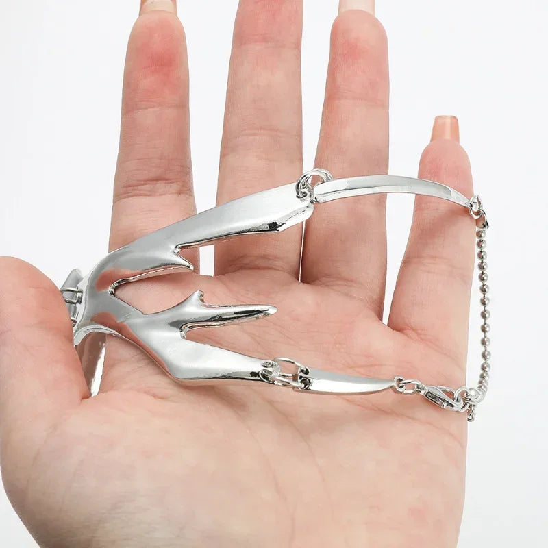 Fashion Gothic Cyberpunk Mask – Irregular Liquid Silver Hollow Jewelry, Individuality Accessory for Men & Women Party