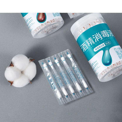 50PCS Medical Alcohol Swabs – Disposable Iodine Disinfecting Cotton Sticks for First Aid & Home Use
