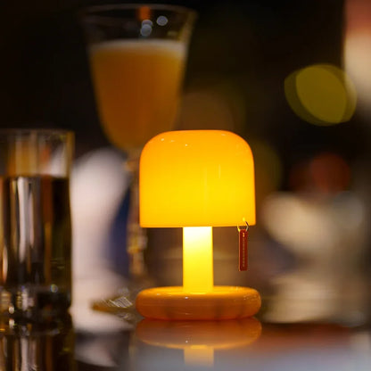 Mini Desktop Sunset Night Lamp – USB Rechargeable Mushroom LED Light for Coffee Bar, Home Decor, Bedroom