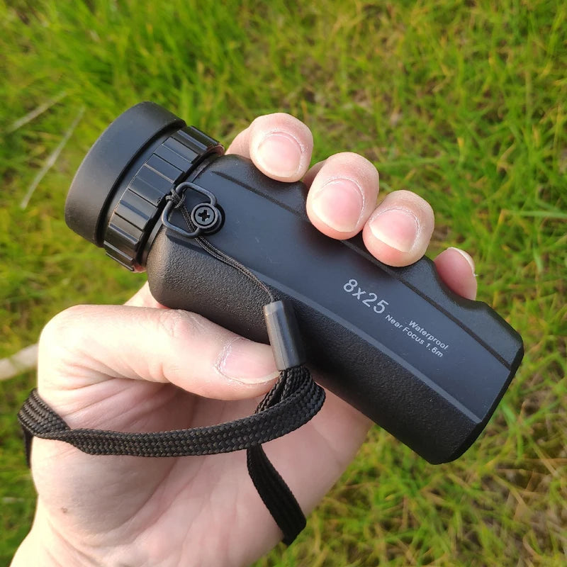 8x25 / 10x25 Mini Monocular Telescope - HD Waterproof Compact Pocket Scope for Hiking, Travel & Outdoor Viewing