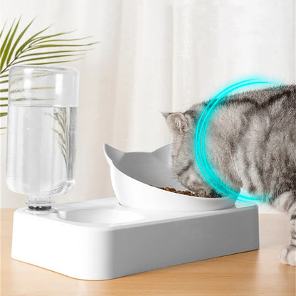 2 in 1 Pet Feeder – Automatic Water Dispenser with Removable Stainless Steel Bowls for Dogs and Cats