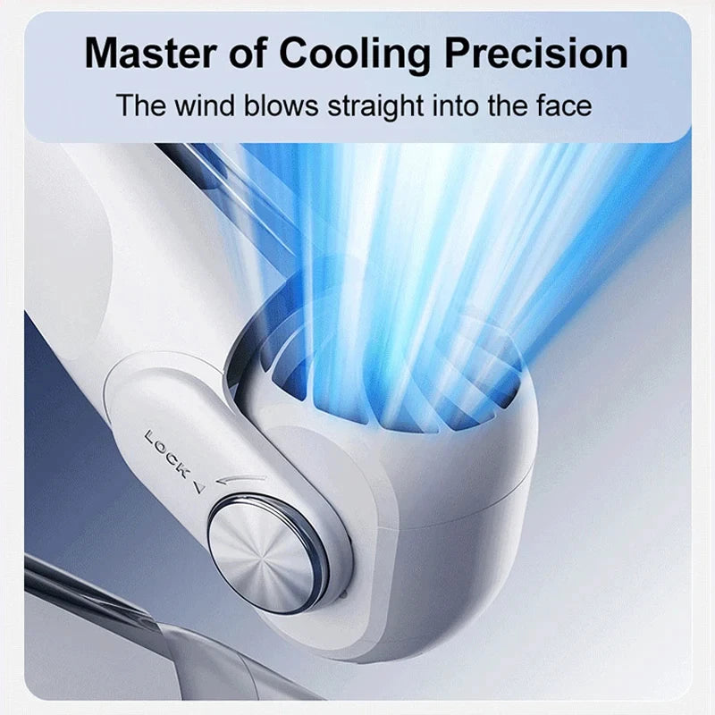 Portable Neck Fan - USB Rechargeable Bladeless Turbine Cooling Fan for Outdoor Use