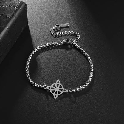 Witchcraft Witch Knot Necklace - Irish Trinity Knot Triple Spiral Pendant, Stainless Steel Ankh Cross Pentagram Amulet Jewelry