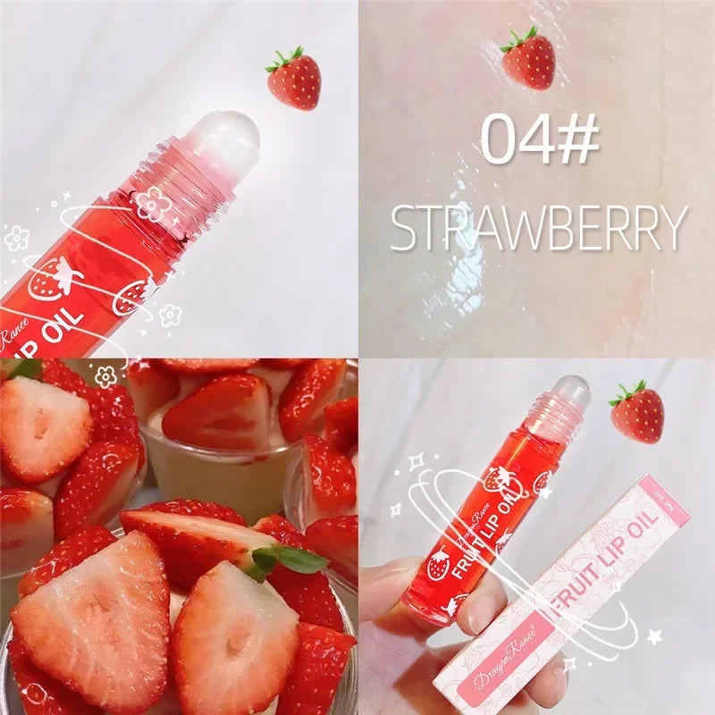 Fruit Lip Gloss Transparent Lip Oil – Moisturizing, Waterproof, Long-Lasting Liquid Lipstick to Reduce Lip Lines