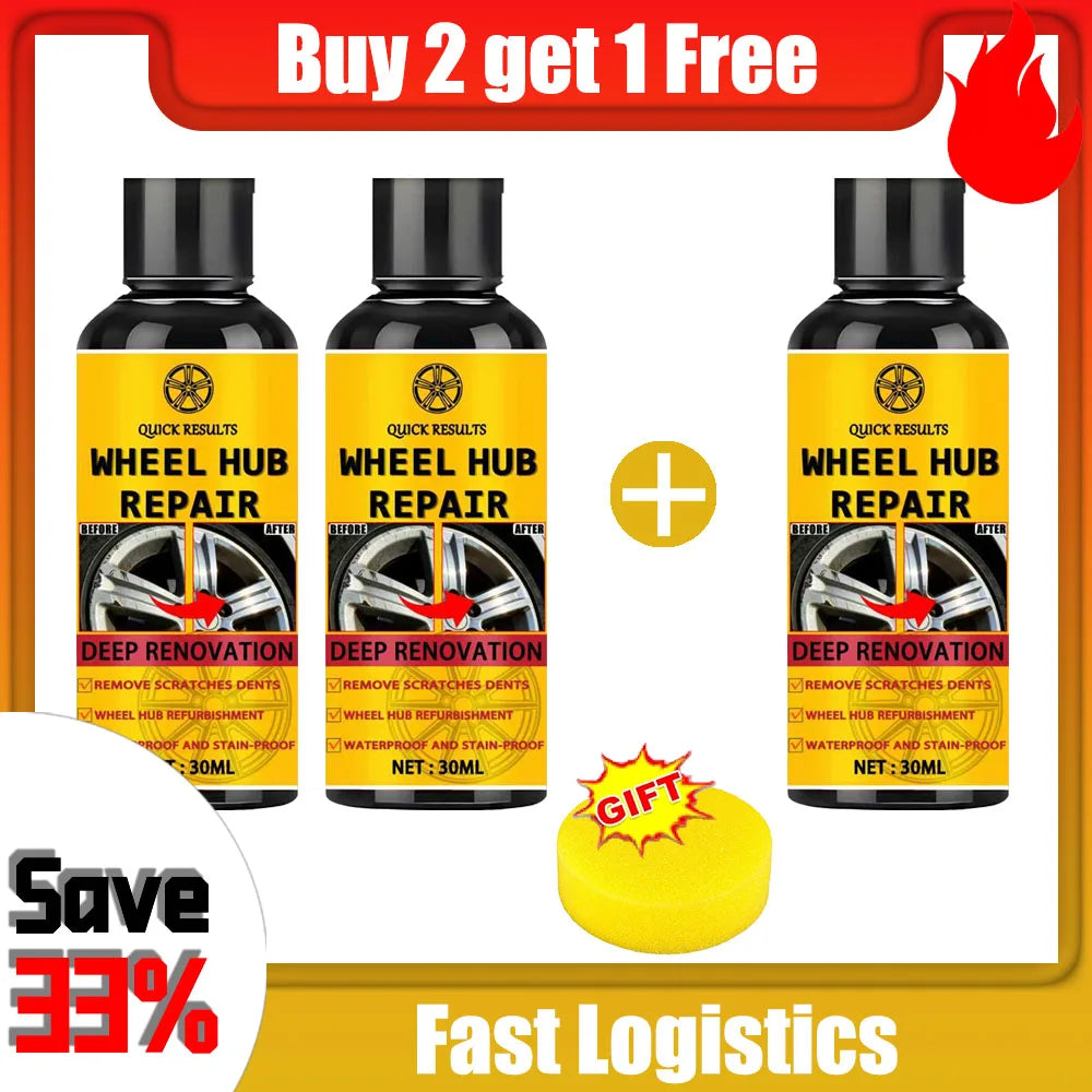 Car Rim Scratch Repair Paste - Wheel Alloy Repair Paint for Black, White & Silver Rims