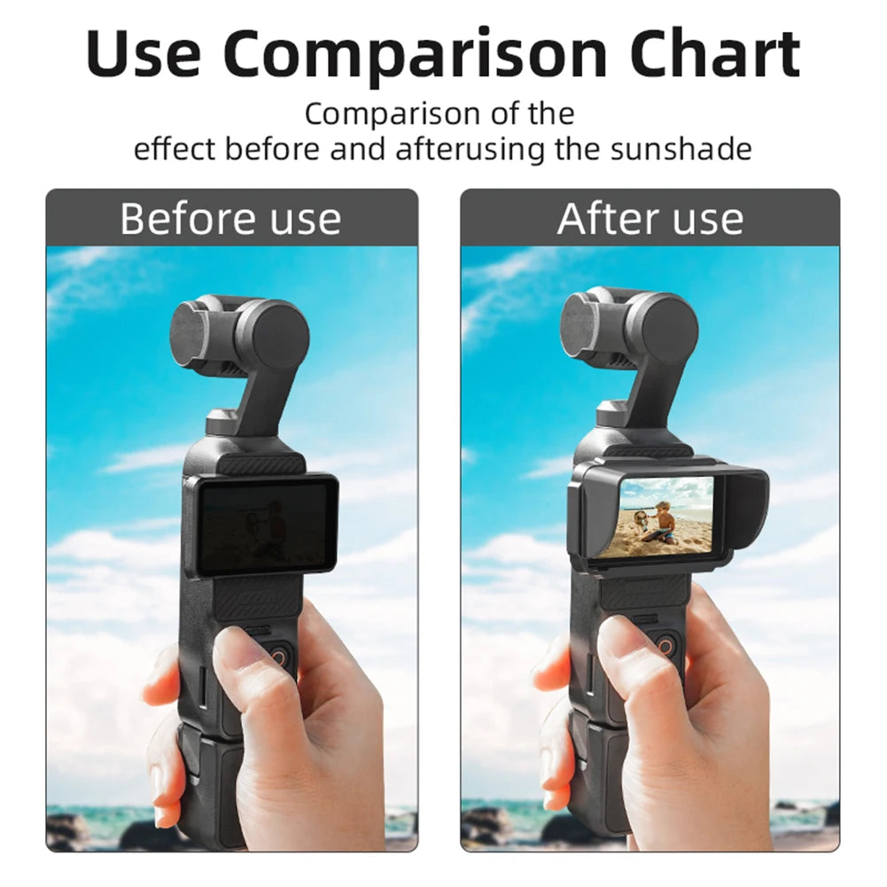 DJI Osmo Pocket 3 Sun Shade — Quick Release Lightweight Camera Screen Cover