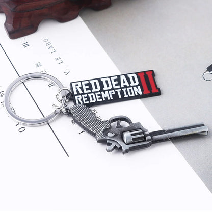 Red Dead Redemption 2 Arthur Morgan Revolver Keychain - Game-Inspired Bag Charm and Cosplay Gift for Fans