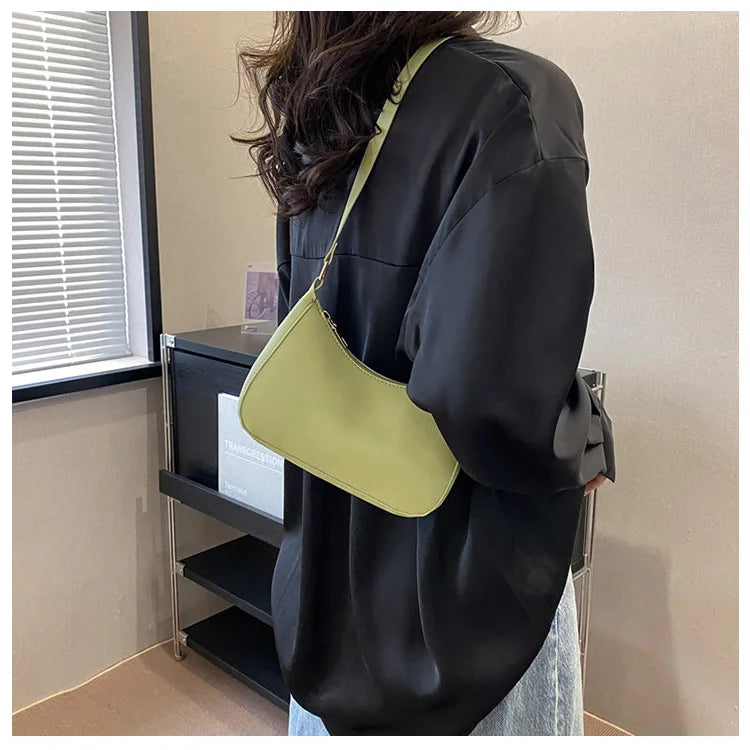 Fashion Solid-Color Handbag – Small Square Stylish Single-Shoulder Bag
