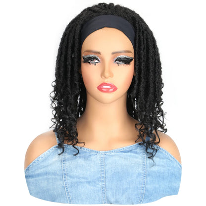 Synthetic Afro Dreadlock Headband Wig – Ombre Color Crochet Hair Wig, Low-Heat Fiber