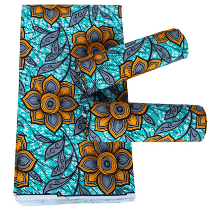 Original African Wax Print Fabric - 100% Cotton Colorful Dutch Ankara Pagne