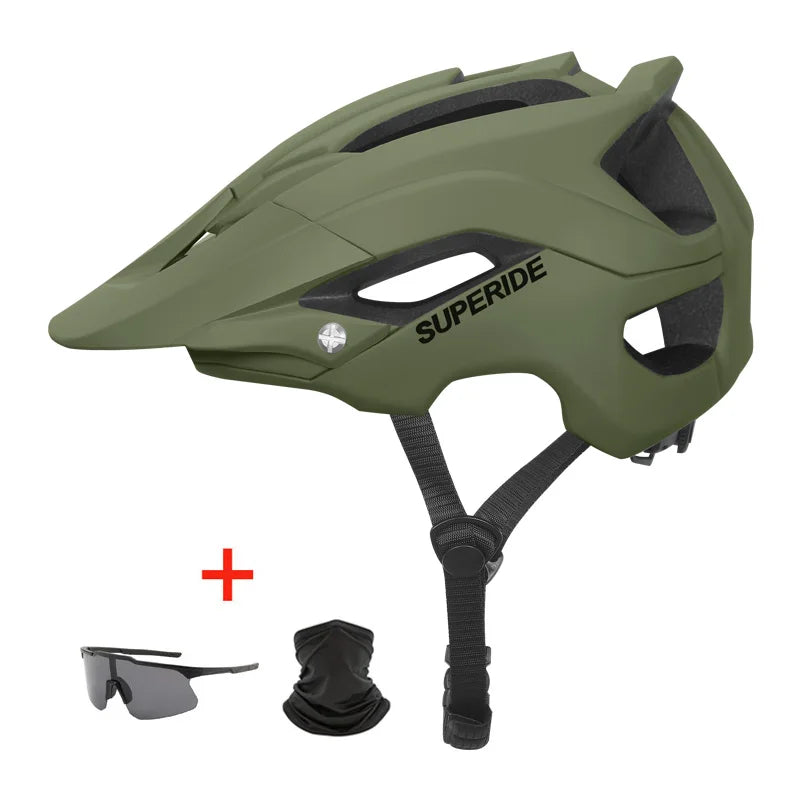 SUPERIDE In-Mold DH MTB Bicycle Helmet - Anti-Impact Sports Road & Mountain Bike Helmet for Men & Women, Cycling Safety Gear