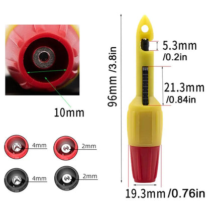 2PCS Insulation Wire Piercing Probes - 2mm/4mm Socket Test Hook Clips for Automotive Repair Testing