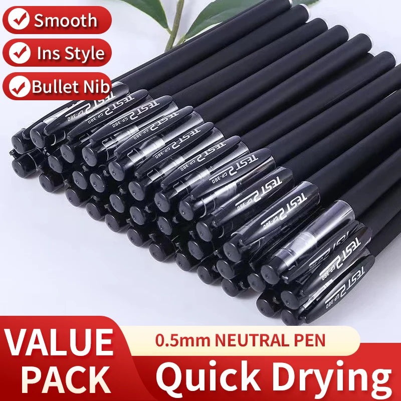 Frosted Gel Pen Set: Black Carbon Signature Pen for Students & Offices - Red and Blue Ink, Examination Special