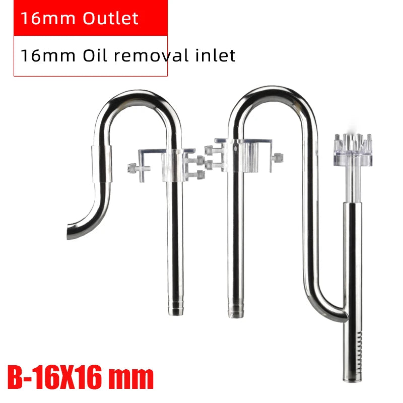 ZRDR Aquarium Filter Accessories – Stainless Steel External Inlet/Outlet Tube & Oil Film Remover for Fish Tanks