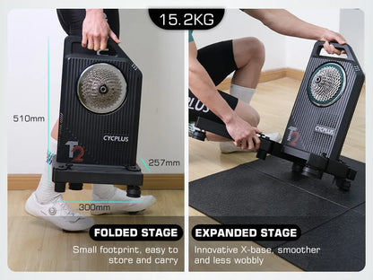 CYCPLUS T2 Indoor Cycling Trainer — Direct Drive Exercise Bike with ANT+ & BLE 5.0 Power Meter
