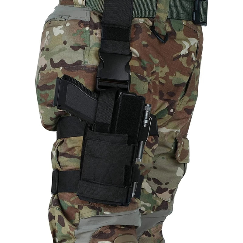Universal Drop Leg Holster - MOLLE Thigh Platform for Hunting & Paintball with Adjustable Straps