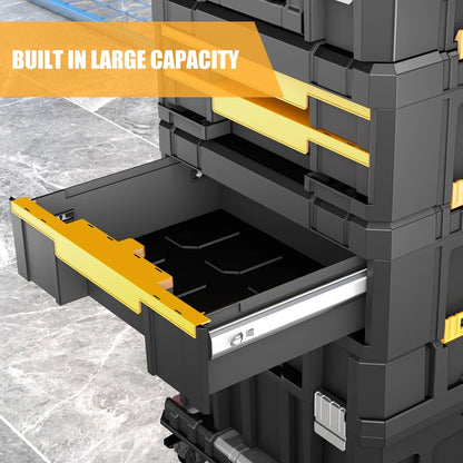 AIRAJ Stackable Modular Toolbox Set — Portable Combo ToolBox with Wheels for Space-Saving Storage & Easy Mobility