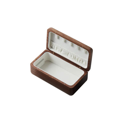 Double Layer Wooden Jewelry Box – Necklace, Bracelet & Earring Organizer in Black Walnut, Perfect Wedding Gift