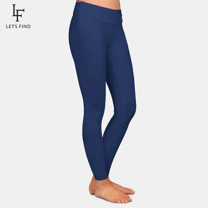 LETSFIND Women’s High Waist Full Leggings – Solid Colors, Black/Blue/Grey/Wine Red, High Elasticity & Comfort Fit