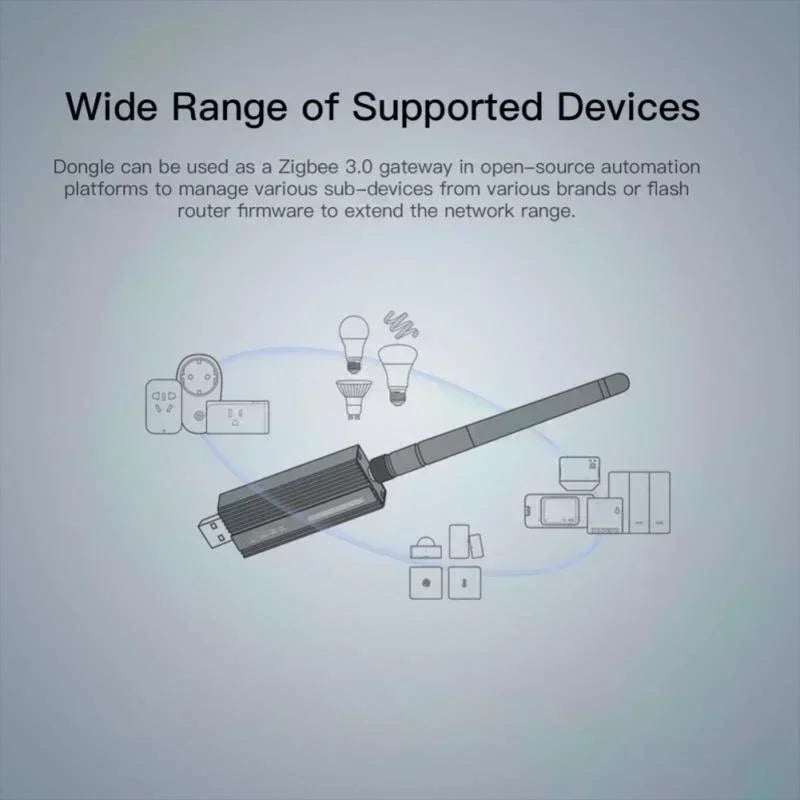 Sonoff Zigbee 3.0 USB Dongle Plus E – Wireless Zigbee Gateway with USB Interface, EFR32MG21, Alexa & Google Home Voice Control