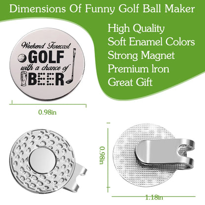 Magnetic Golf Hat Clip with Ball Marker - Electroplated Golf Marker and Training Accessory for Kids, Boys, Girls, and Golf Gifts