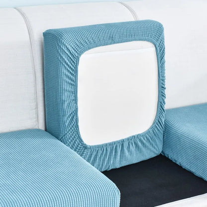 Polar Fleece Sofa Cushion Cover - Elastic Furniture Protector Slipcover for Living Room Sofa Chair Pet Kids Mat 10 Sizes