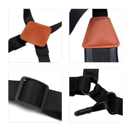 Miwayer Saxophone Strap — Universal Double Shoulder Leather Strap for Alto, Tenor & Soprano Saxophones (Adult & Child)
