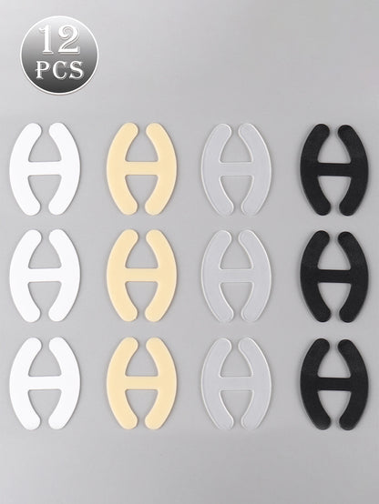 12-Piece H-Shape Bra Strap Clips - Anti-Slip Strap Holders for Women’s Bras and Cleavage Control