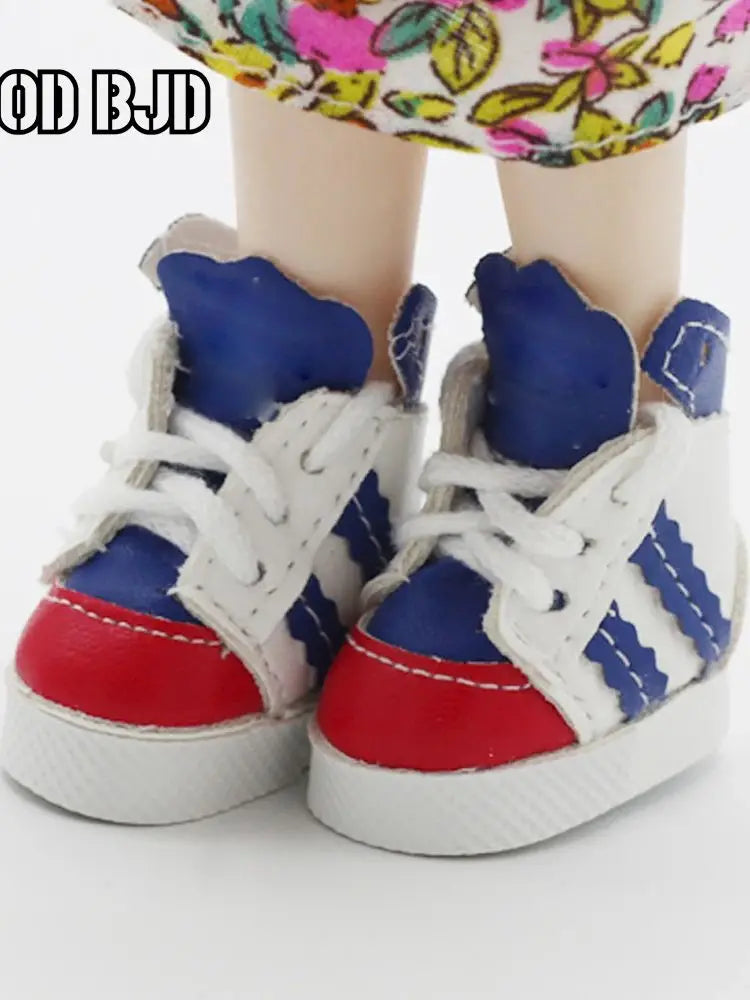 Labubu Doll Sneakers (4x1.8cm) - Shoes for 17cm Macaron Plush, 15cm EXO Cotton, & 1/6 BJD Dolls Accessories