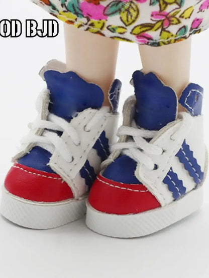 Labubu Doll Sneakers (4x1.8cm) - Shoes for 17cm Macaron Plush, 15cm EXO Cotton, & 1/6 BJD Dolls Accessories