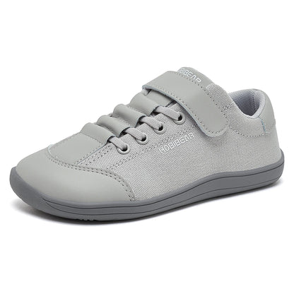 HOBIBEAR Kids Barefoot Shoes – Wide Toe Minimalist Sneakers for Boys & Girls, Lightweight Hook Loop, Artificial Leather & Fabric