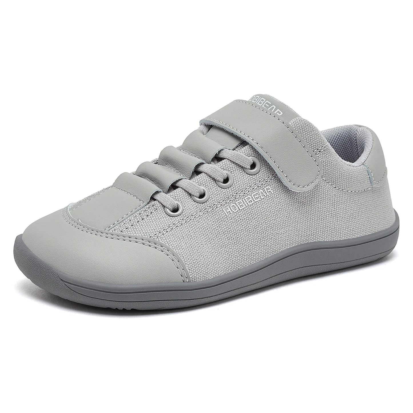 HOBIBEAR Kids Barefoot Shoes – Wide Toe Minimalist Sneakers for Boys & Girls, Lightweight Hook Loop, Artificial Leather & Fabric