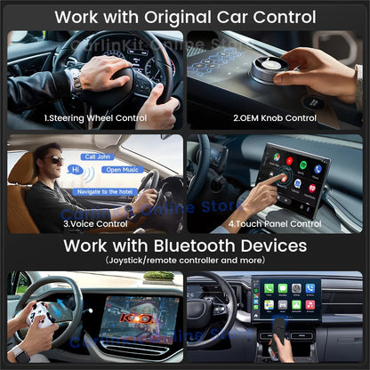 Carlinkit Android 13 TV Box - Wireless CarPlay and Android Auto Adapter with 8+128GB, LED Display - Supports YouTube, Netflix, IPTV, Spotify, GPS