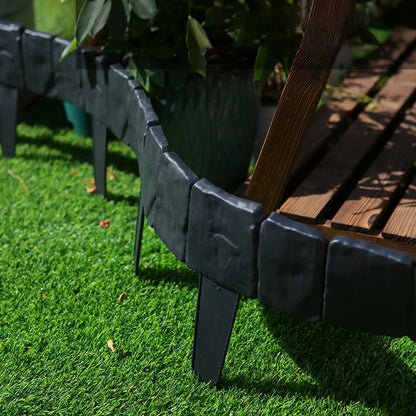 10/20Pcs Artificial Stone Garden Fence Stakes – Decorative Plant Support Edging Border for Lawn, Yard & Landscape DIY Outdoor Garden Decor