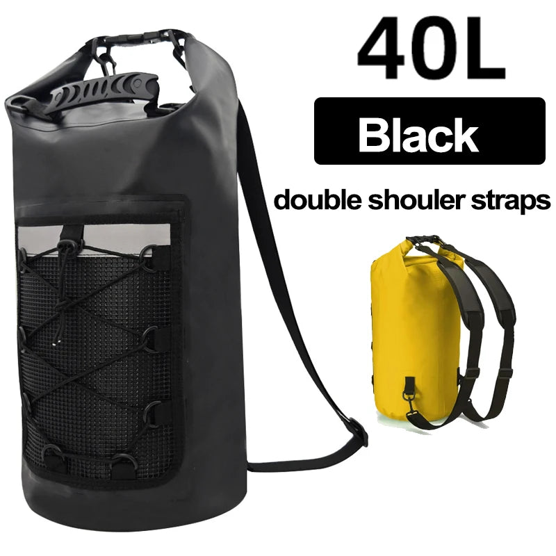 Waterproof PVC Dry Bag Backpack - 10L/20L Shoulder Bag for Kayaking, Trekking, Rafting, Surfing & Boating