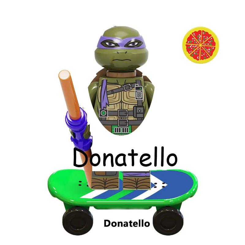Ninja Turtles Building Block Action Figures – Leonardo, Raphael, Michelangelo, Donatello, Shredder & Splinter Cartoon Movie Toy Set