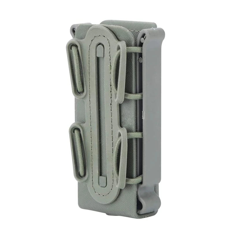 Tactical 9mm Single Magazine Pouch – MOLLE Clip, Quick Release FastMag Holder for P226, Glock 17/19, Beretta M9/PX4, Hunting Gear