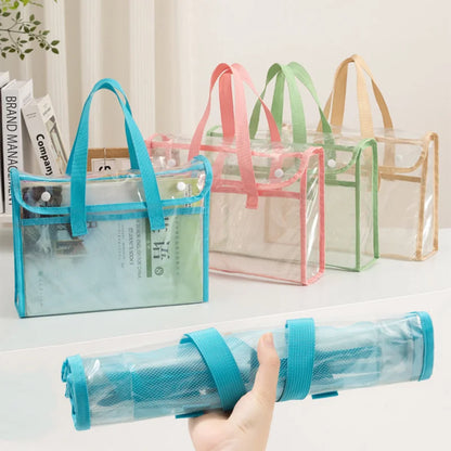 Transparent PVC Exam Bag - Large Capacity Waterproof Study Pouch for School Test Papers, Documents & Stationery Storage