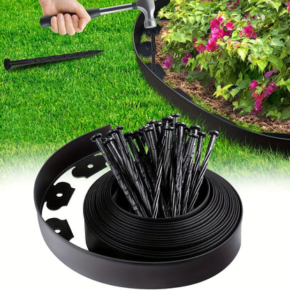 Landscape Lawn Edging Kit - Flexible Garden Border Barrier for Yard Pathways
