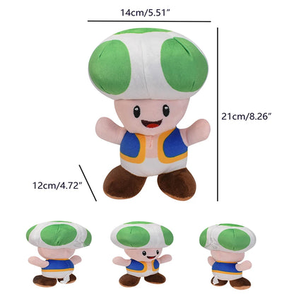 Mario Bros Plush Toys — Yellow, Blue, Red & Green Toad Toadette Stuffed Dolls | Soft Toys Birthday Gift for Kids
