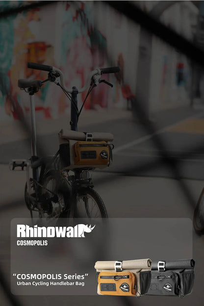 Rhinowalk 4L Bike Handlebar Bag — Quick Release Front Tube Basket with MOLLE for Brompton Folding Bikes