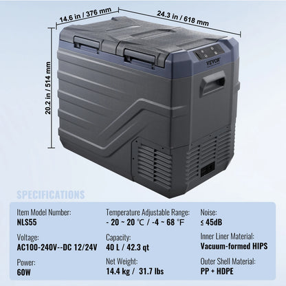 SucceBuy Portable Car Refrigerator — 8L–75L Single & Dual Zone Fridge with Bluetooth Temperature Control for Camping & RV