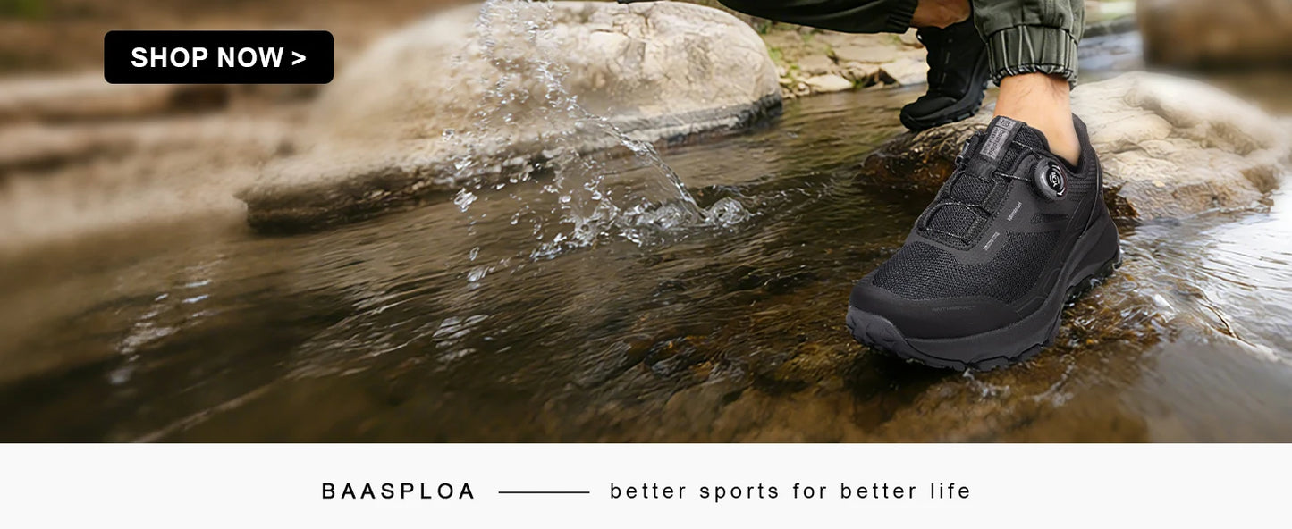 Baasploa Men’s Hiking Shoes – Breathable Outdoor Climbing & Walking Sneakers, Non-Slip & Durable